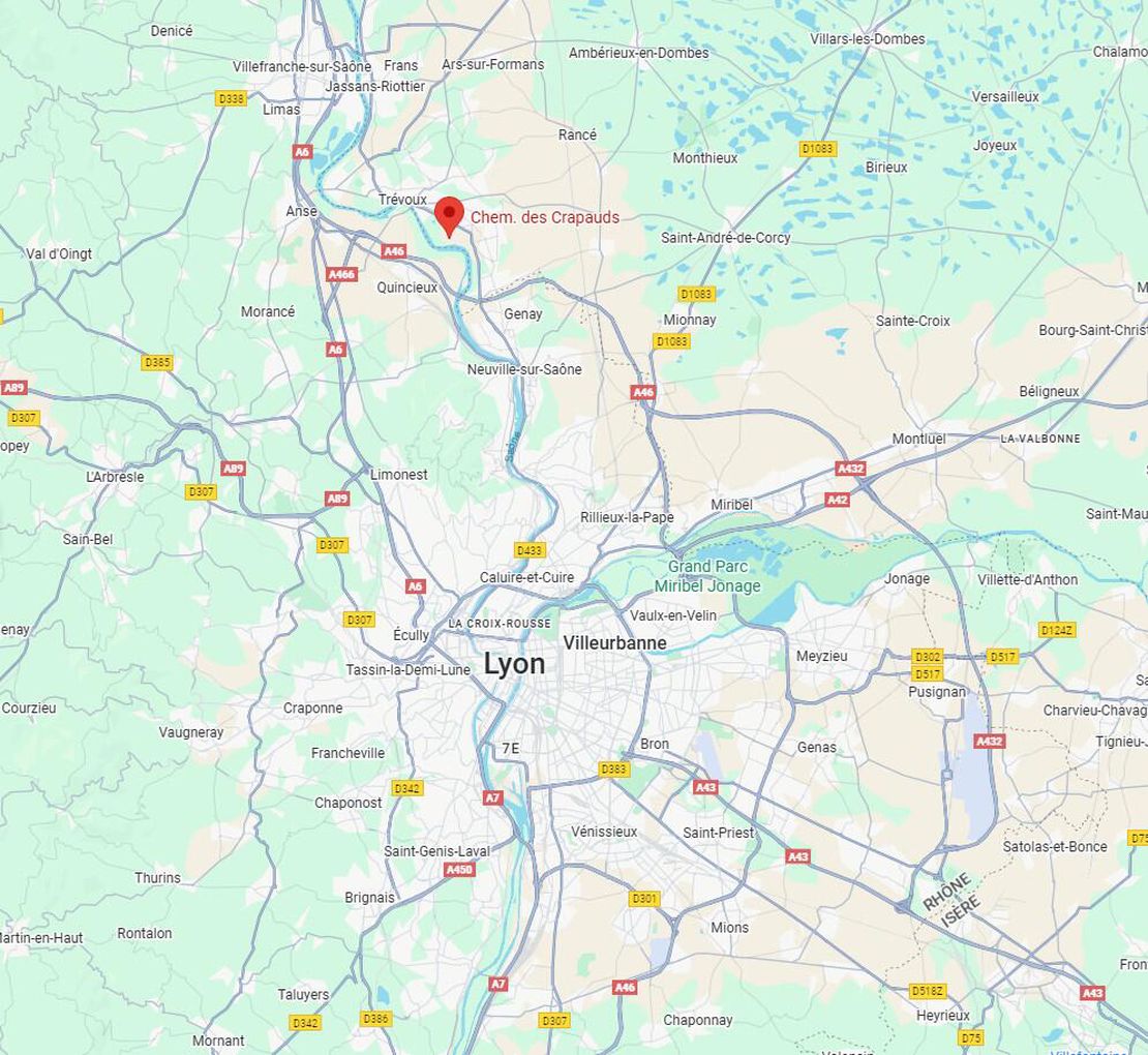 Carte d'accès au terrain airsoft de Reyrieux, à 30 min de Lyon