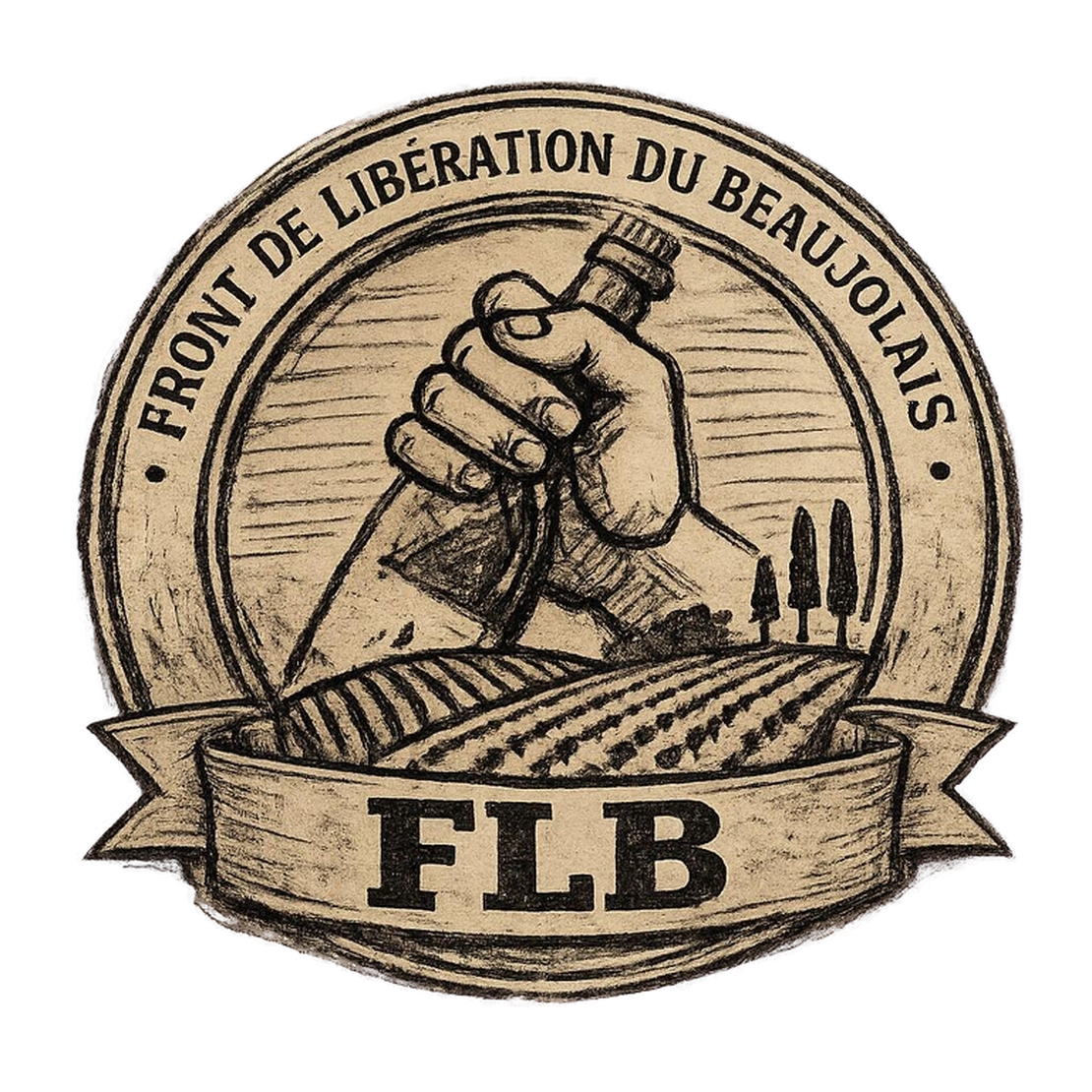 Écusson du FLB (Front de Libération du Beaujolais), faction du scénario airsoft ARI